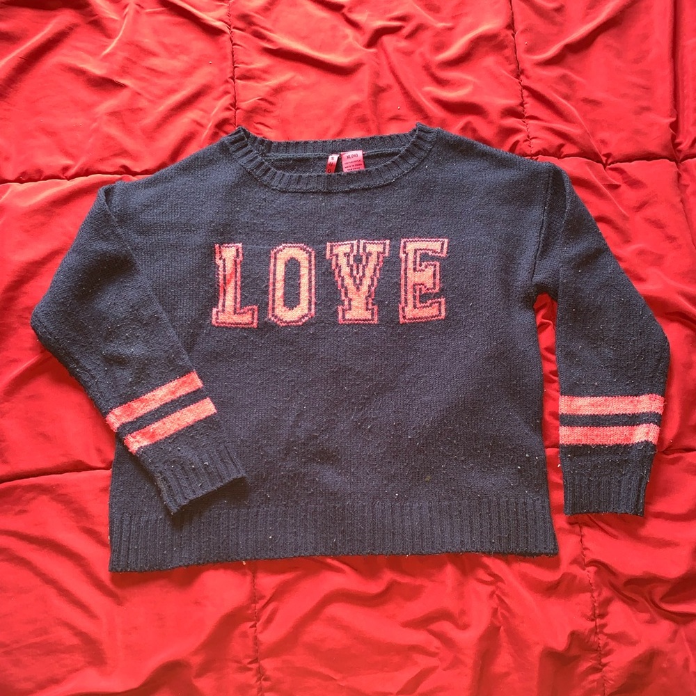 “LOVE” Acrylic Sweater for Women XS/Kids XL